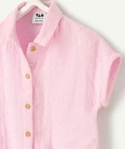 Chemise rose à nouer fille