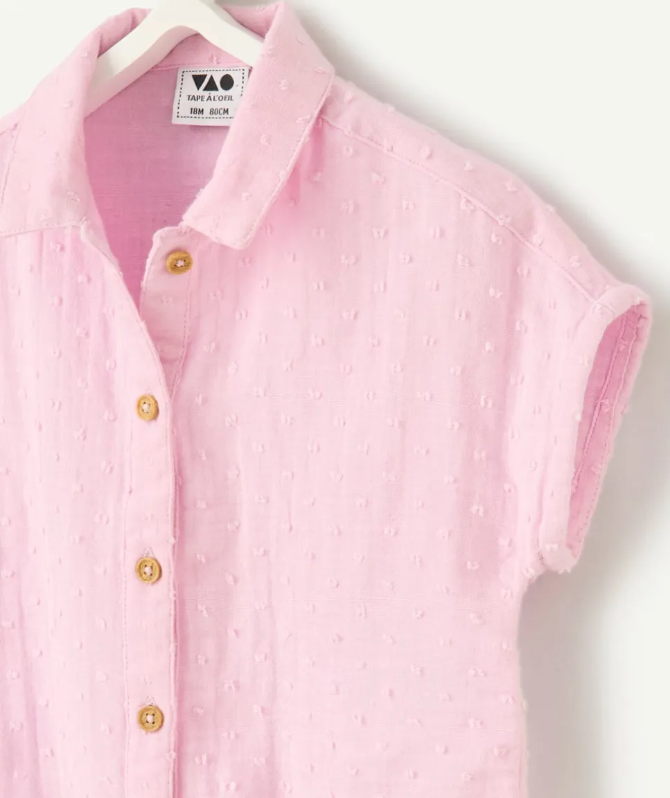Chemise rose à nouer fille