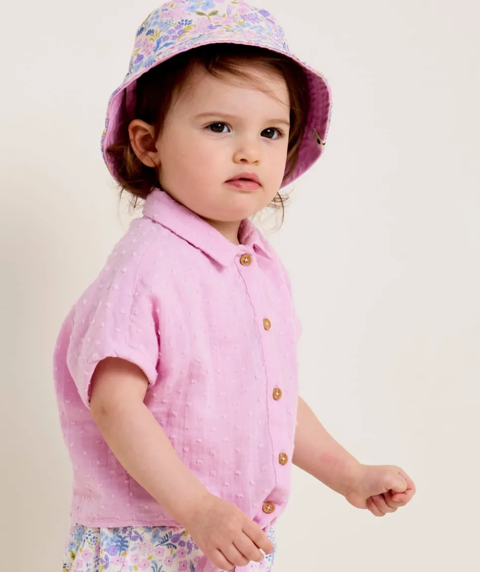 Chemise rose à nouer fille