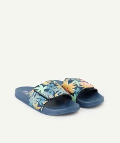 Claquettes garçon imprimé tropical coloré