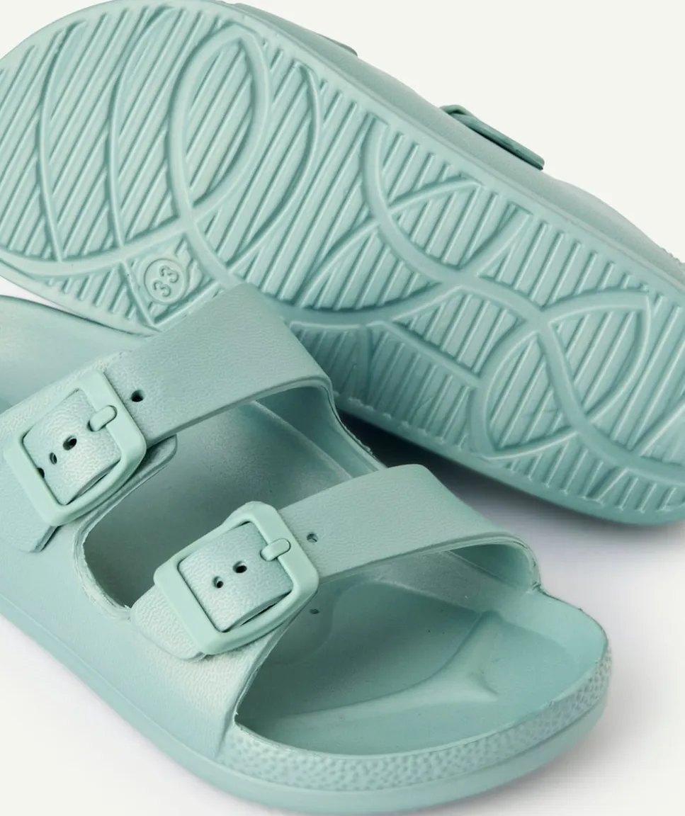 Claquettes turquoise 2 brides pour garçon