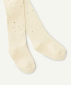 Collants bébé fille à pois couleur dorée
