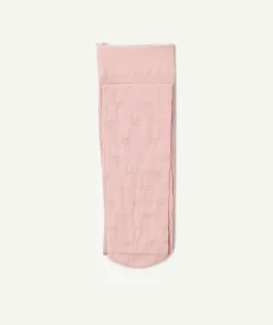 Collants fille rose imprimé cœurs