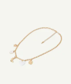 Collier avec médaillons couleur doré