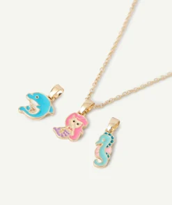 Collier avec 3 pendentifs pour fille