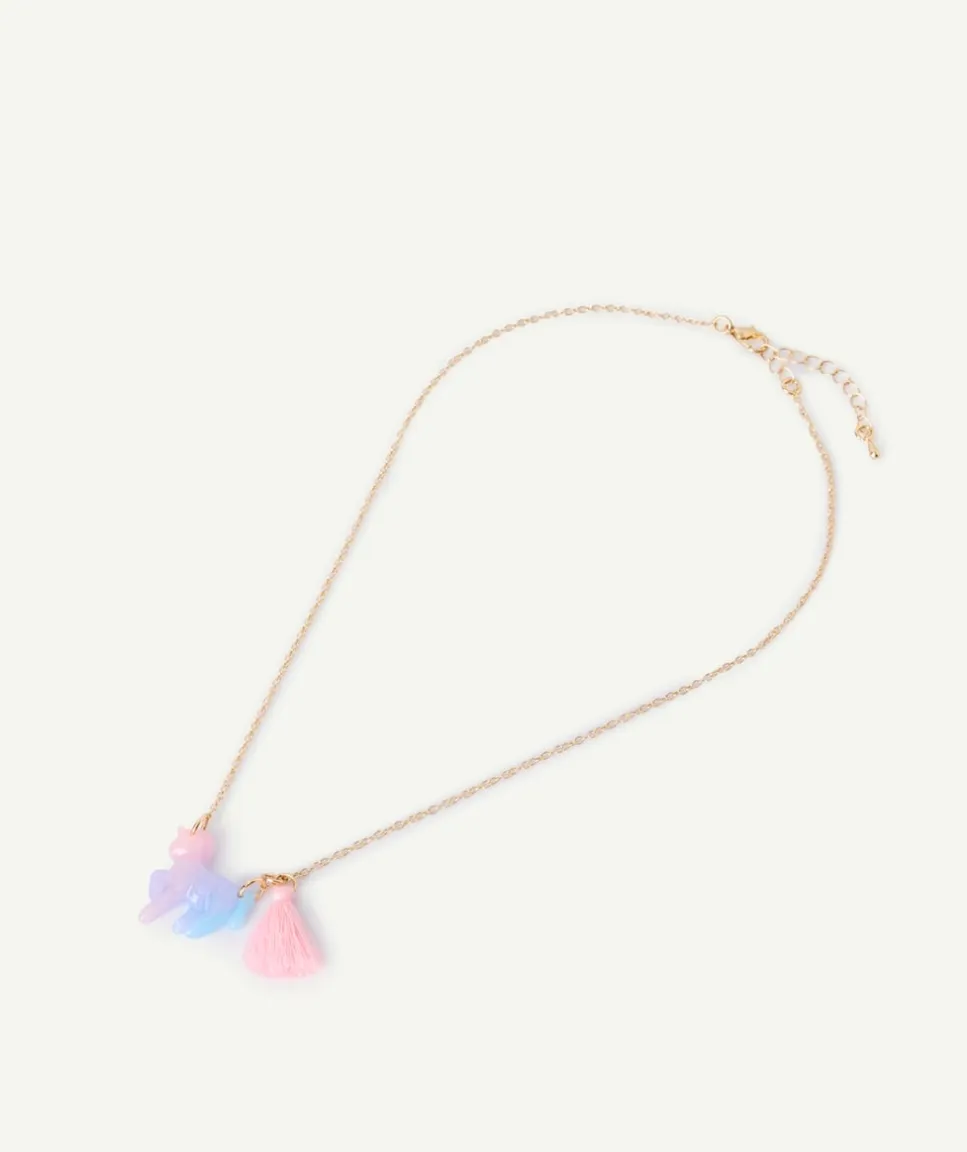 Collier fille couleur dorée avec pendentif