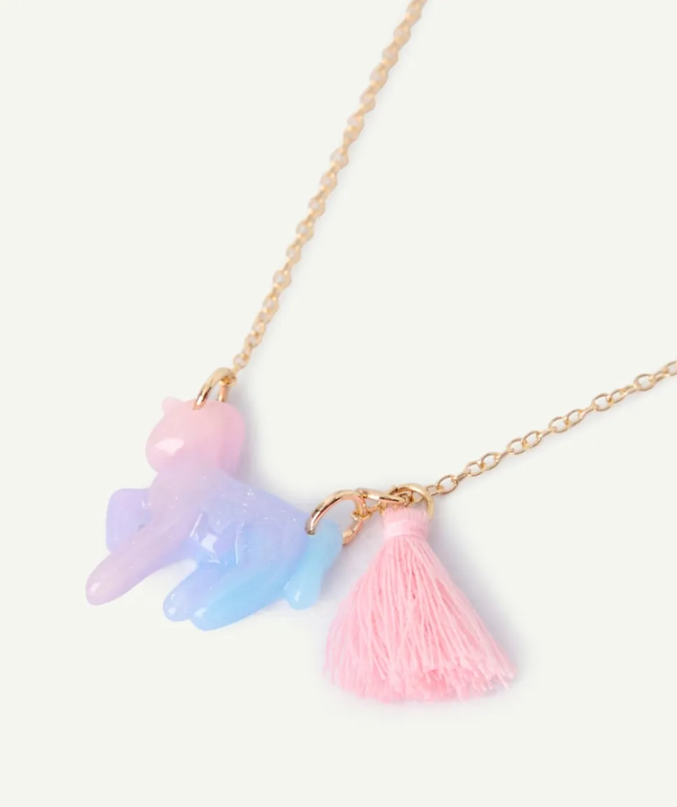 Collier fille couleur dorée avec pendentif