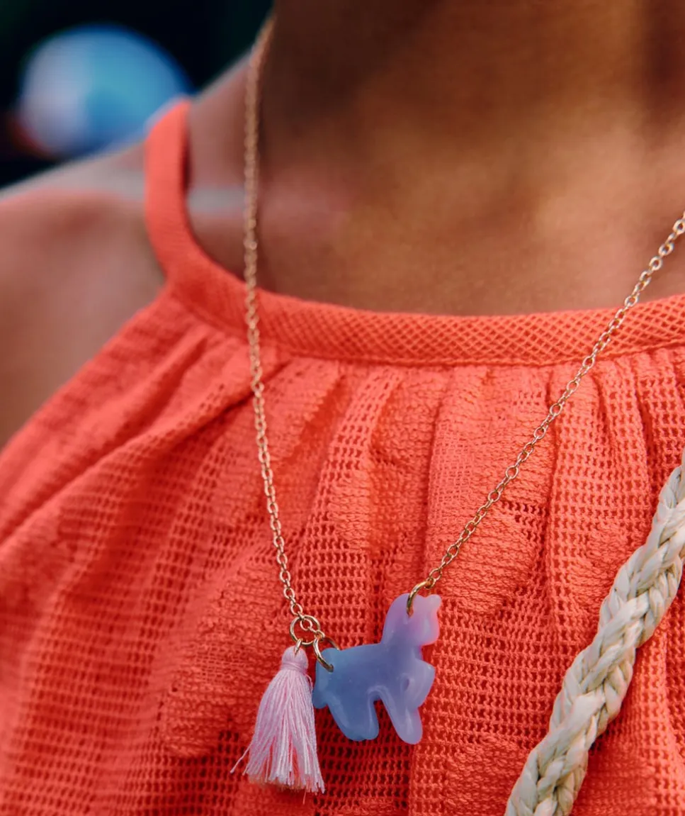 Collier fille couleur dorée avec pendentif