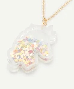 Collier fille couleur dorée avec licorne