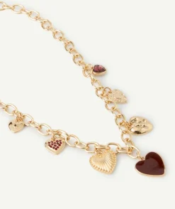Collier fille couleur dorée pendentifs