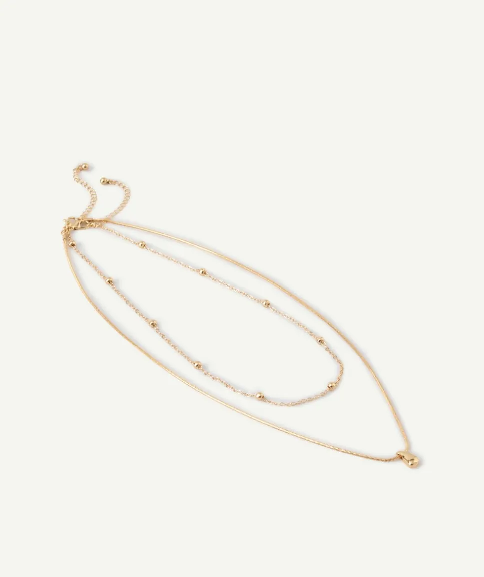 Collier fille multi-rangs couleur dorée