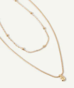 Collier fille multi-rangs couleur dorée