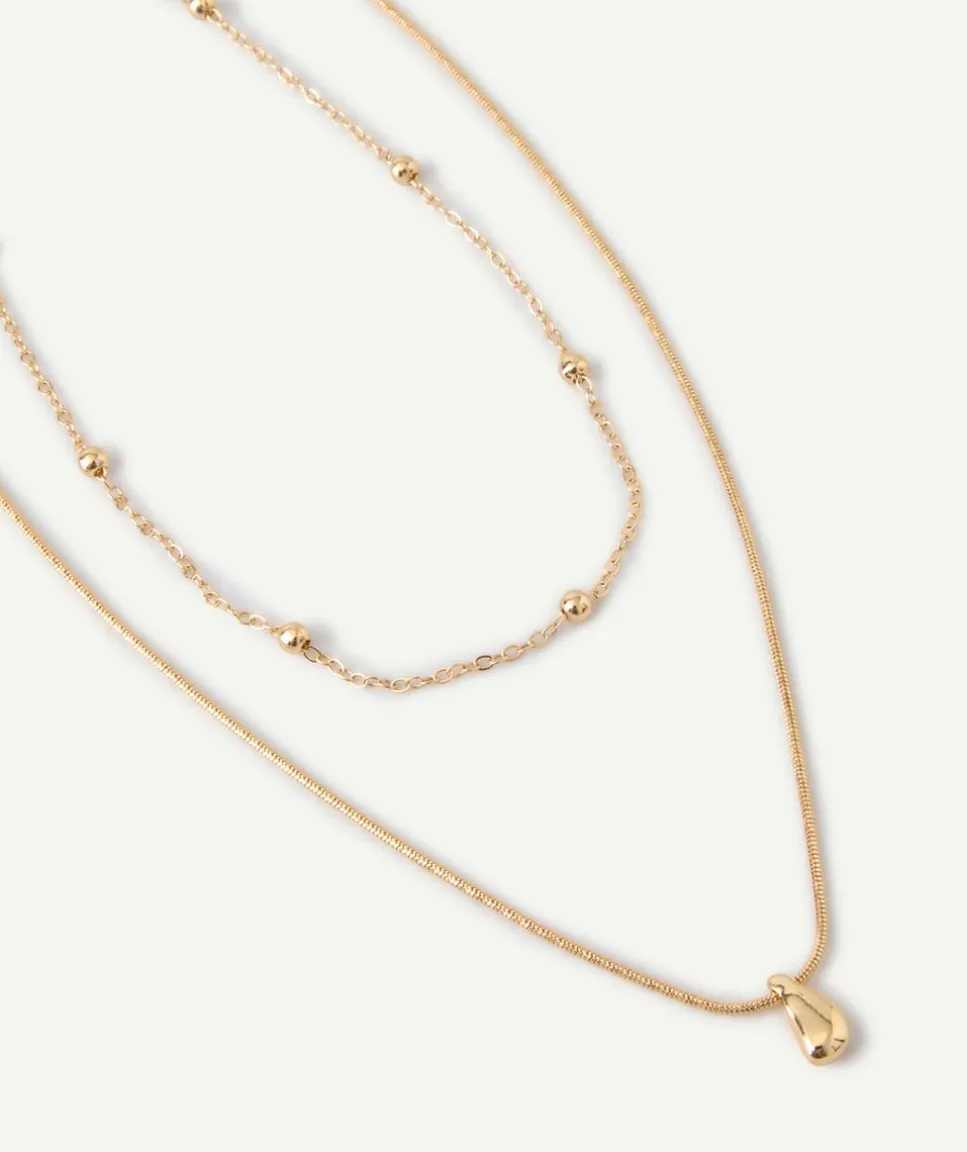 Collier fille multi-rangs couleur dorée