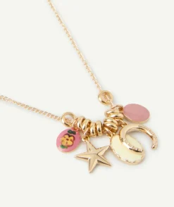 Collier fille pendentifs couleur dorée