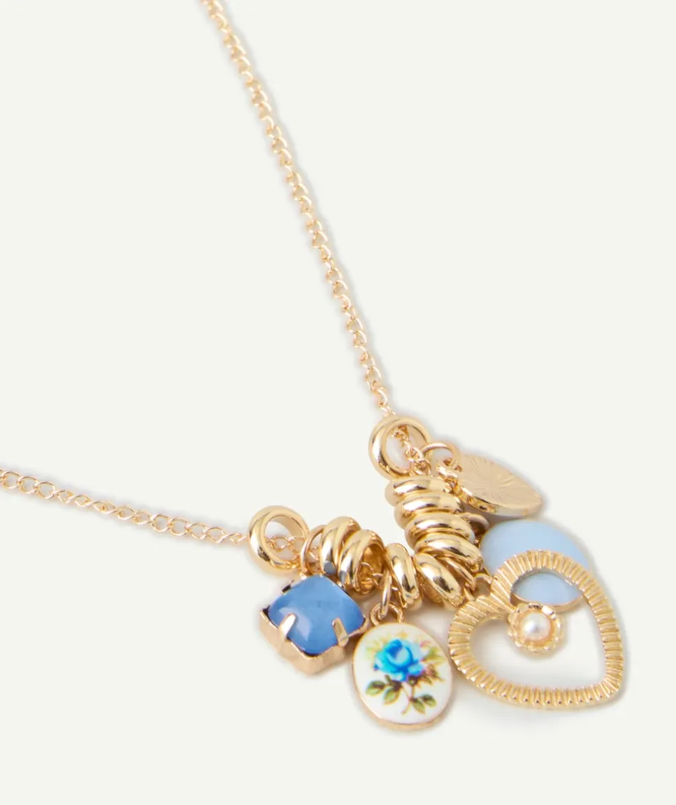 Collier fille pendentifs couleur dorée