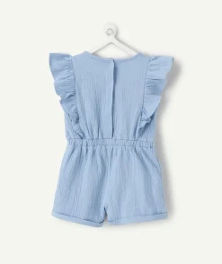 Combinaison bébé fille bleu à volants