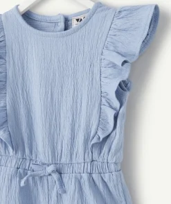 Combinaison bébé fille bleu à volants