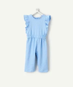 Combinaison bébé fille bleu à volants