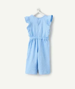 Combinaison bébé fille bleu à volants