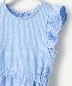 Combinaison bébé fille bleu à volants