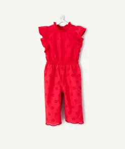Combinaison bébé fille broderie rouge