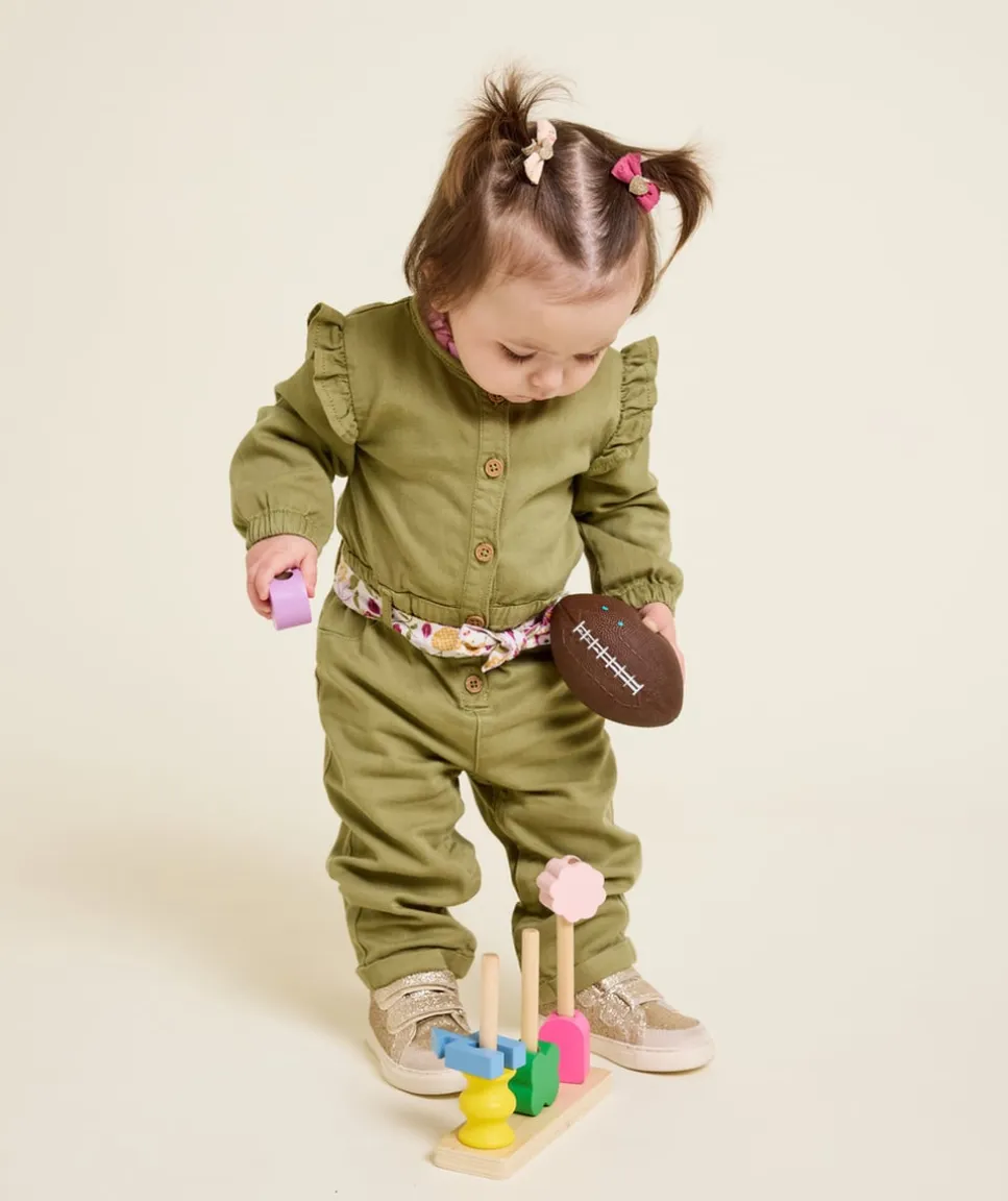 Combinaison bébé fille coton vert