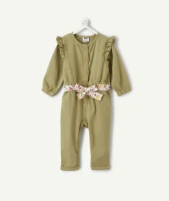 Combinaison bébé fille coton vert