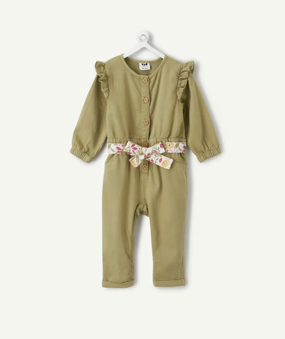 Combinaison bébé fille coton vert