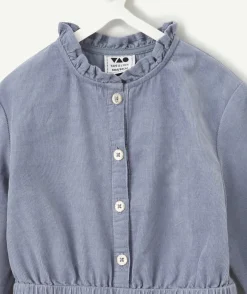 Combinaison bébé fille en velours bleu