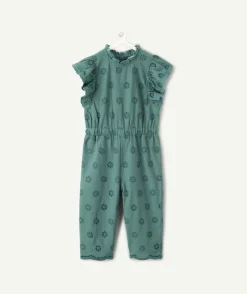 Combinaison bébé fille vert broderie