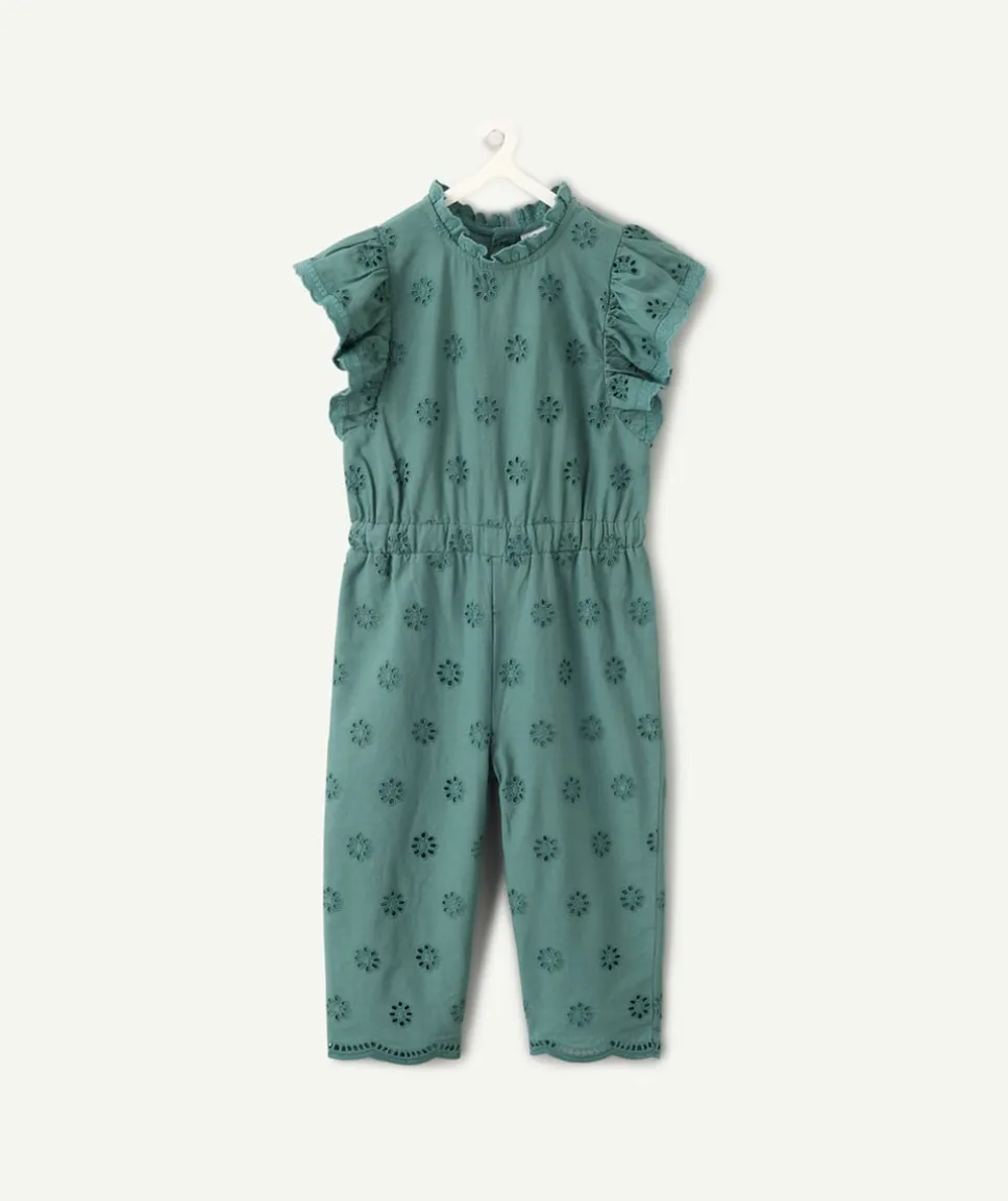 Combinaison bébé fille vert broderie