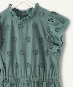 Combinaison bébé fille vert broderie