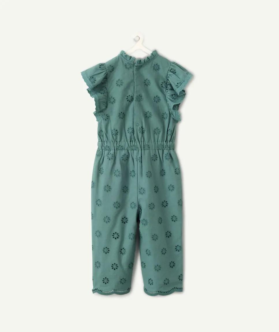 Combinaison bébé fille vert broderie