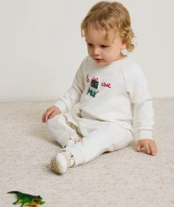 Combinaison bébé garçon crème imprimé message