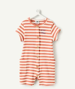 Combinaison bébé garçon rayée orange