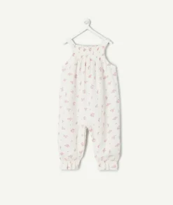Combinaison à bretelles naissance fille imprimé