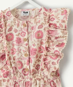 Combinaison courte bébé fille imprimé fleurs