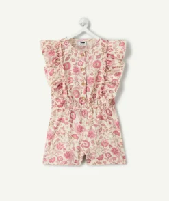 Combinaison courte bébé fille imprimé fleurs