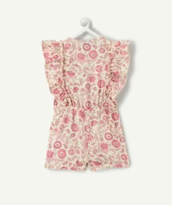 Combinaison courte bébé fille imprimé fleurs