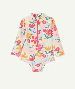 Combinaison de bain anti-uv bébé fille imprimé floral