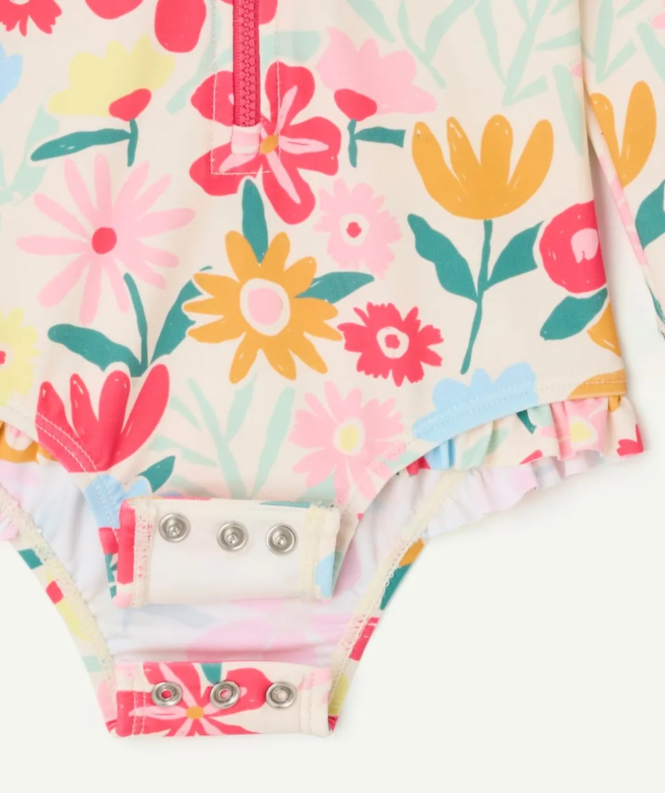 Combinaison de bain anti-uv bébé fille imprimé floral