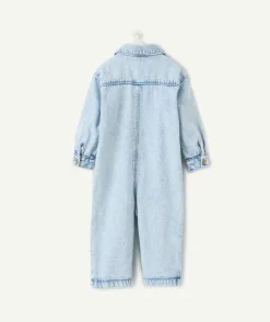 Combinaison denim bébé garçon bleu clair effet délavé
