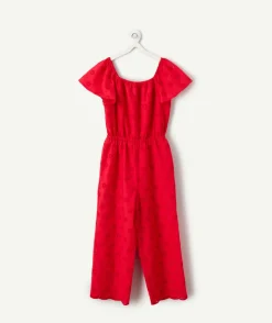 Combinaison fille broderie rouge
