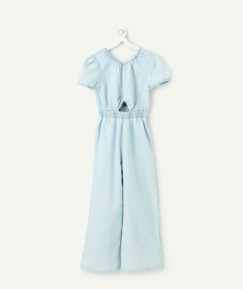 Combinaison fille denim bleu clair