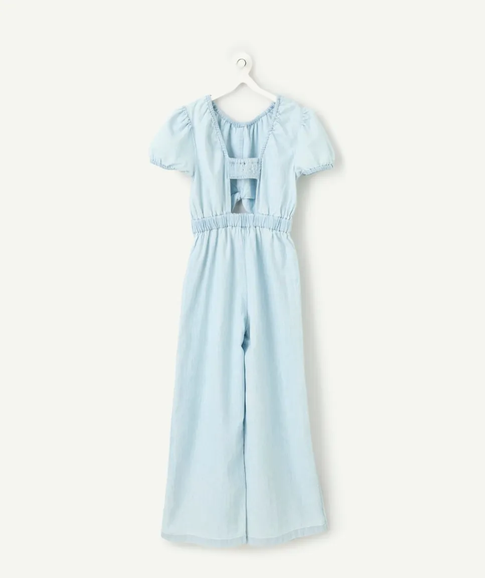 Combinaison fille denim bleu clair