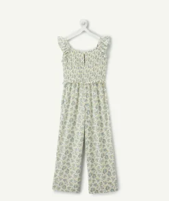 Combinaison fille imprimé fleuri smocké