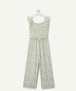 Combinaison fille imprimé fleuri smocké