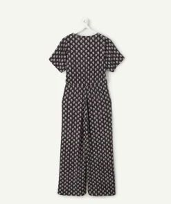 Combinaison fille motif floral