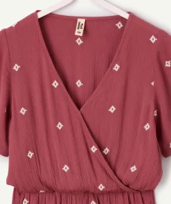Combinaison fille rouge imprimée