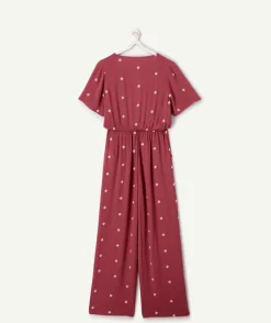 Combinaison fille rouge imprimée
